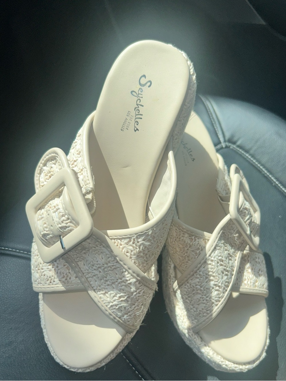 Seychelles Calli Women's Platform Wedge Sandals Beige Size 8.5
